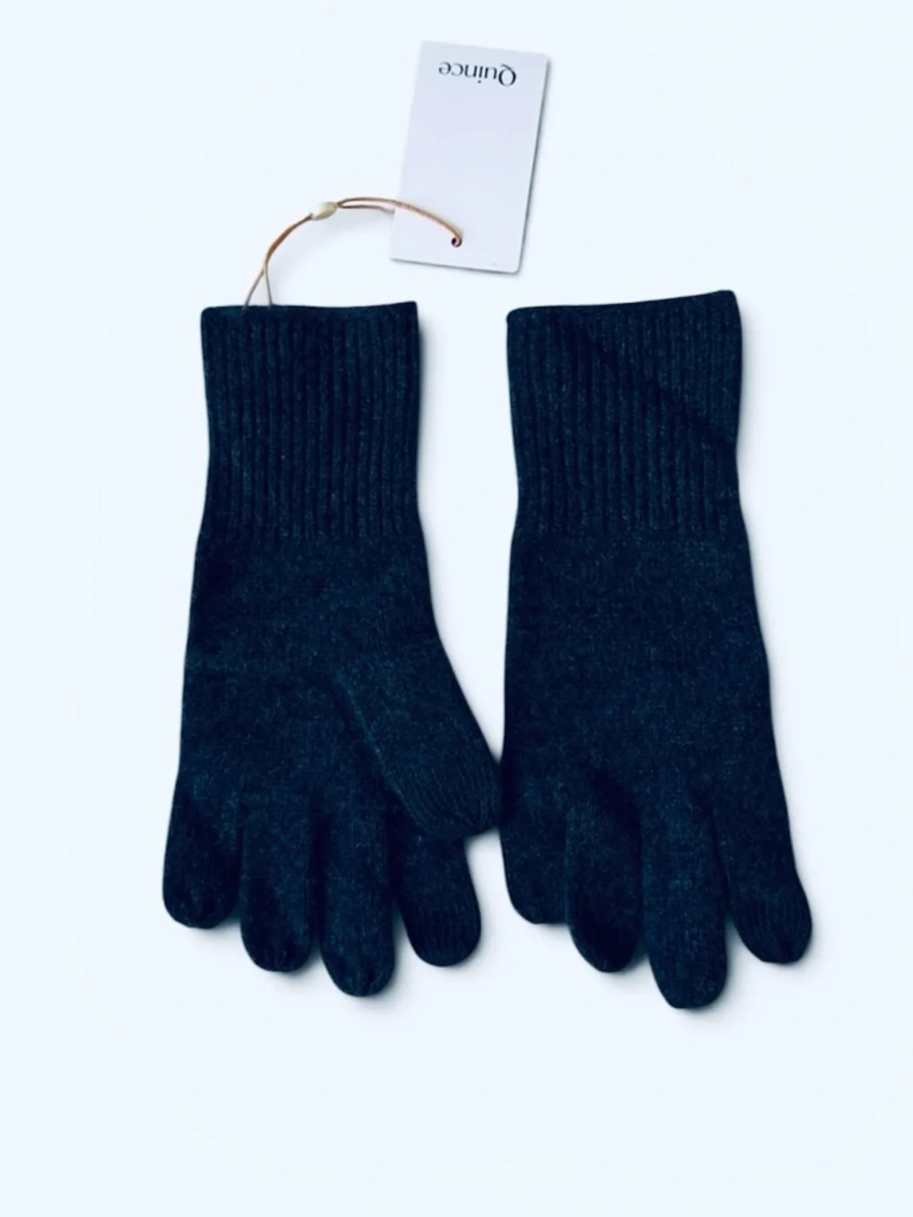 Quince 100% Mongolian Cashmere Gloves Deep Navy NEW